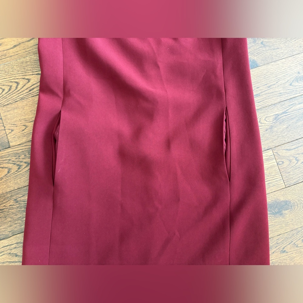 Theory Burgundy Short Sleeve Shift Dress Size 0 USA Made - Picture 8 of 11